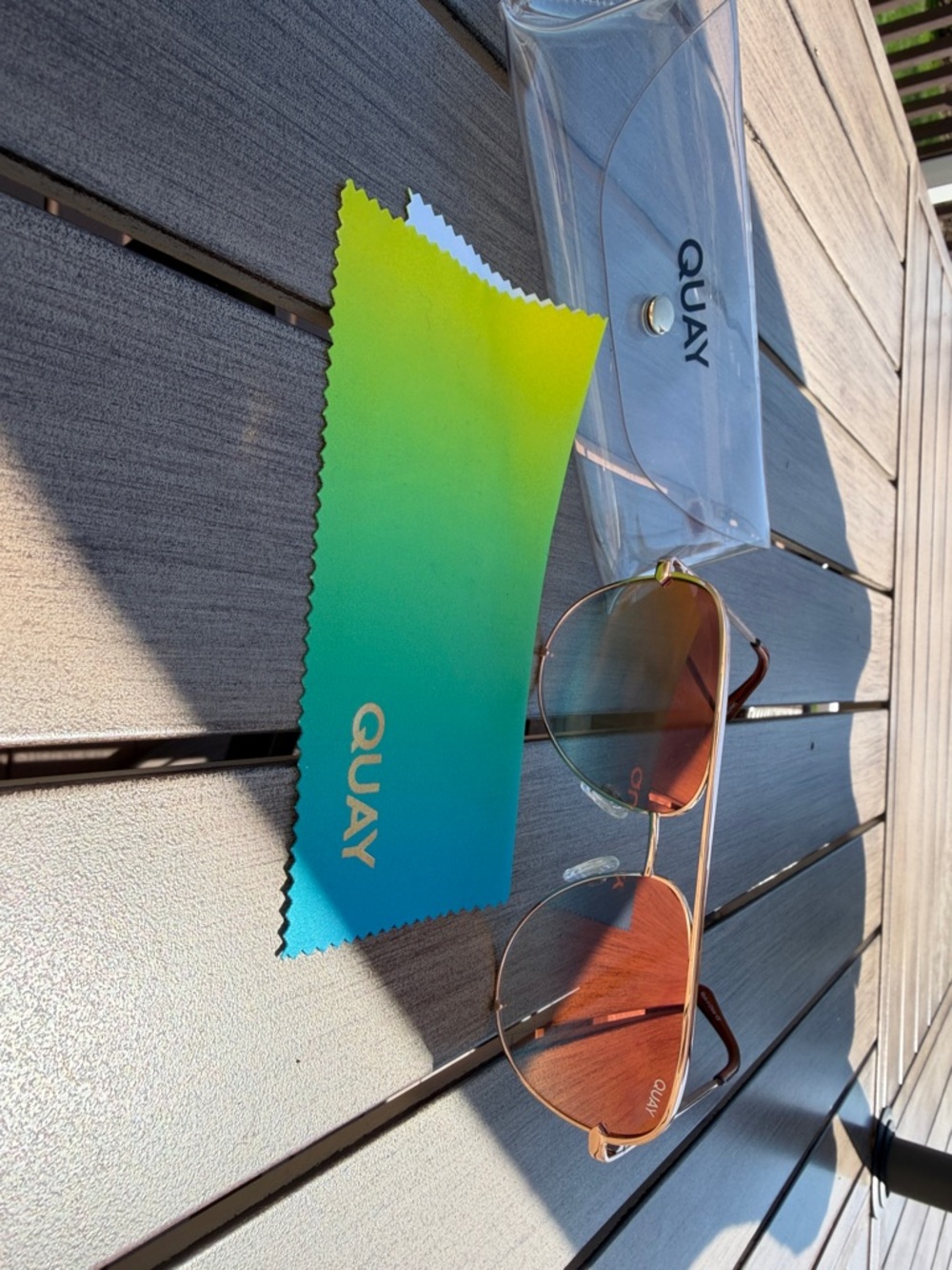 Quay high key mini Aviator Sunglasses - Rose/Gold